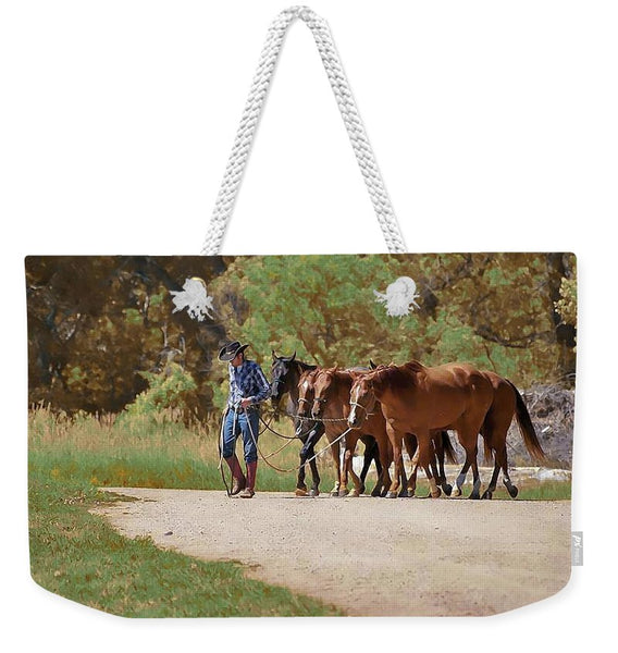 He Leads Me to Still Waters Weekender Tote bag