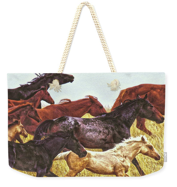 Spirit Races on the Prairie Weekender Tote bag